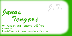 janos tengeri business card